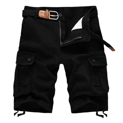 Herren Cargo Shorts Baumwolle Bequem Grau
