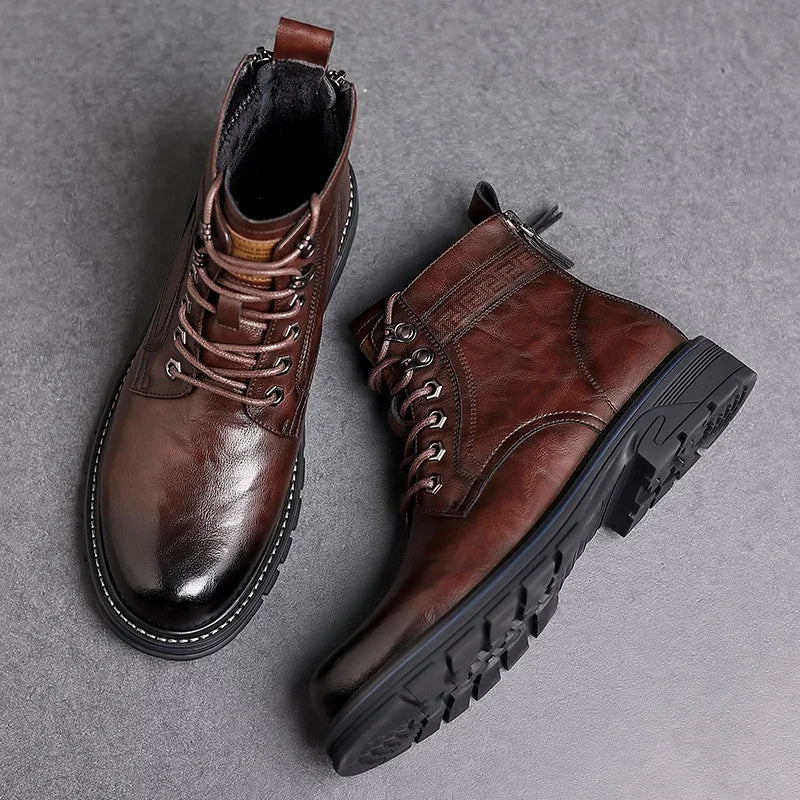 Herren Stiefel Schnürstiefel Geschlossen
