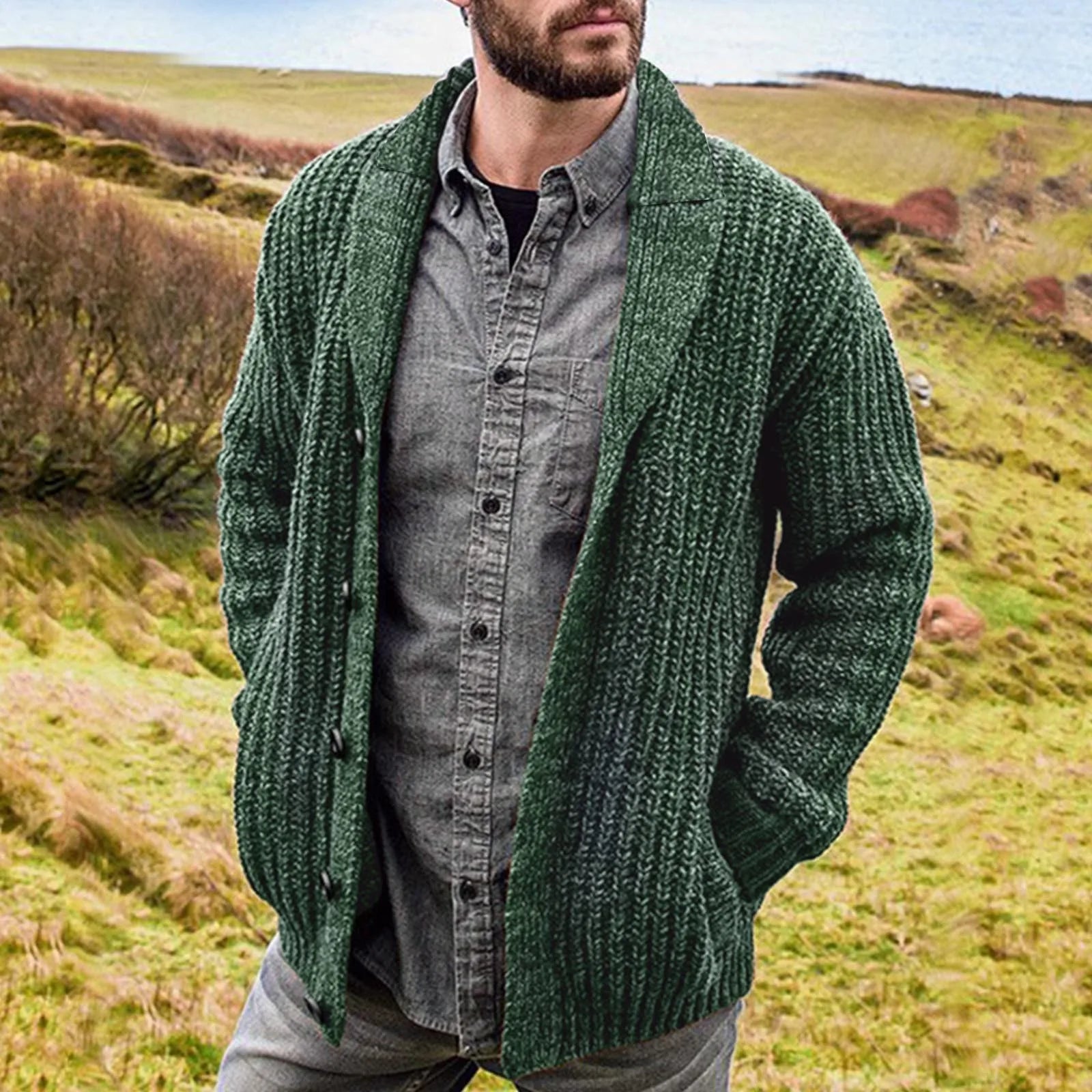 Norvielle Herren Strickjacke Bequem - Norvielle