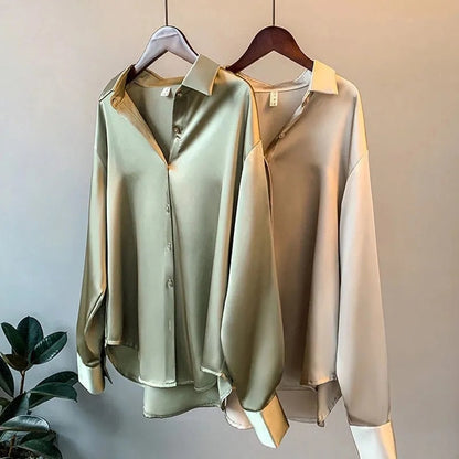 Norvielle Damen Seidenbluse Vintage-Stil - Norvielle