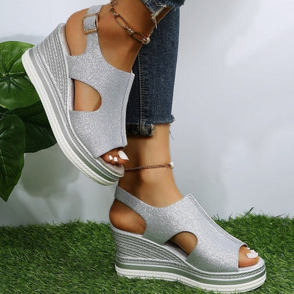 Norvielle Damen Orthopädische Keilsandalen Sommer Leicht