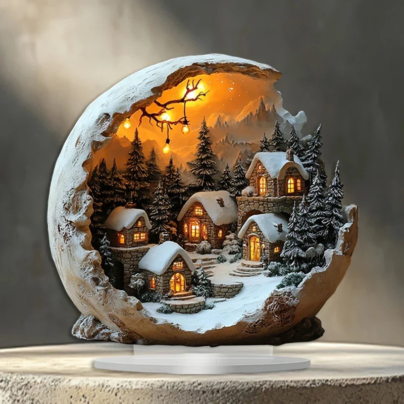 Weihnachtsdeko Acryl Figur Boho Design 23x20 cm - Norvielle