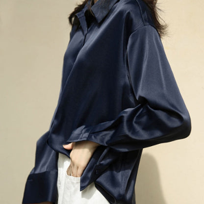 Damen Seidenbluse Vintage-Style Bluse