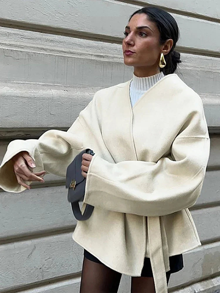Norvielle Damen Fleecejacke Mit Gürtel