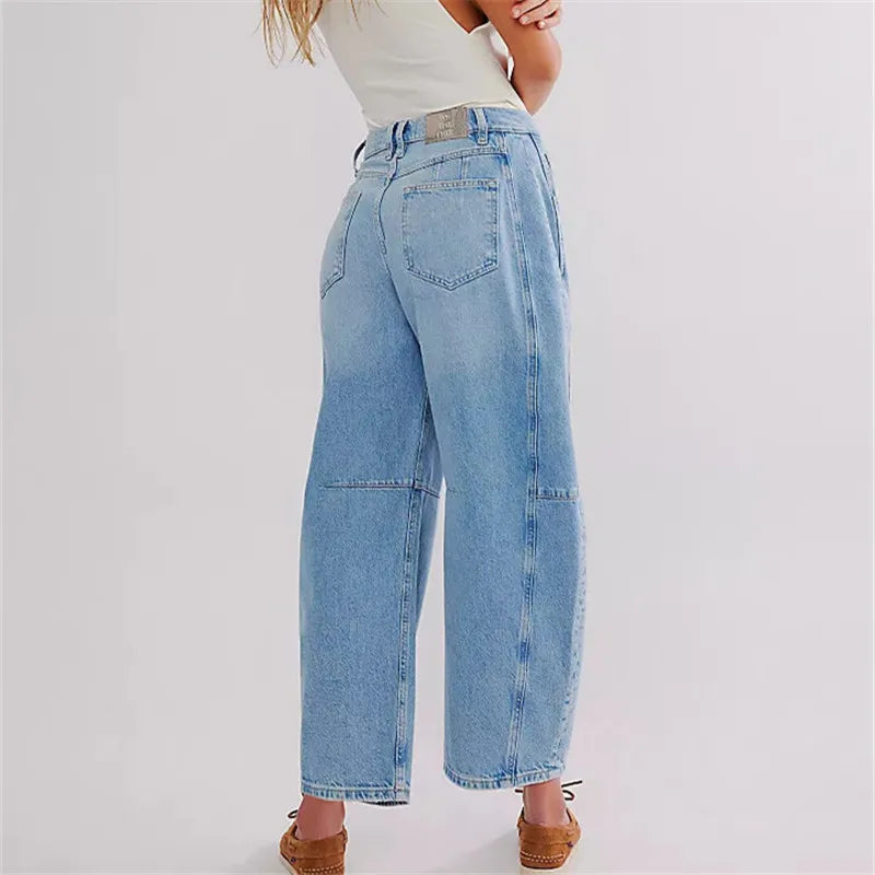 Damen Baggy Jeans Elastisch