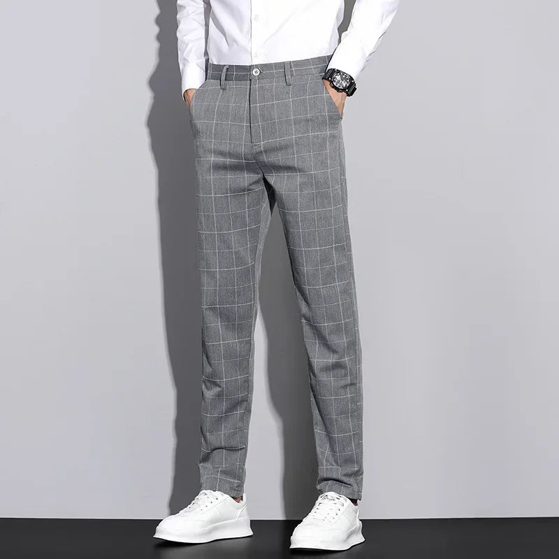Herren-Hose Linienmuster Strukturiert