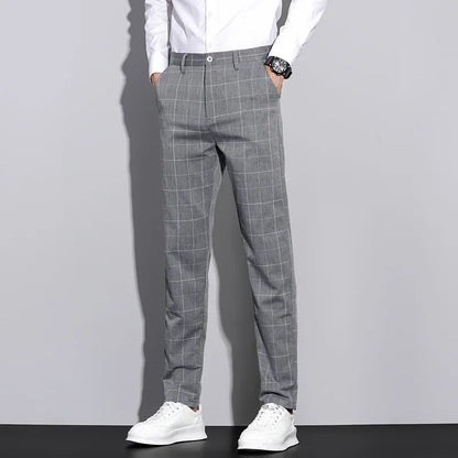 Herren-Hose Linienmuster Strukturiert