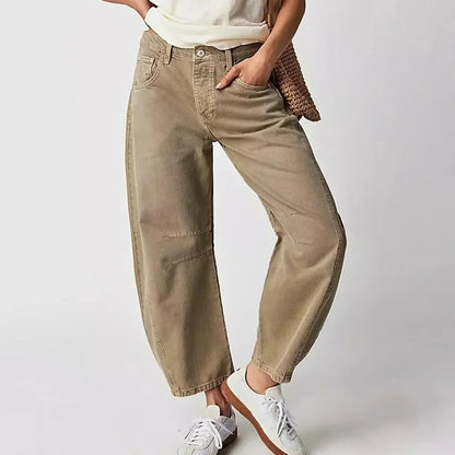 Damen High-Waist-Jeans Locker Passform - Norvielle