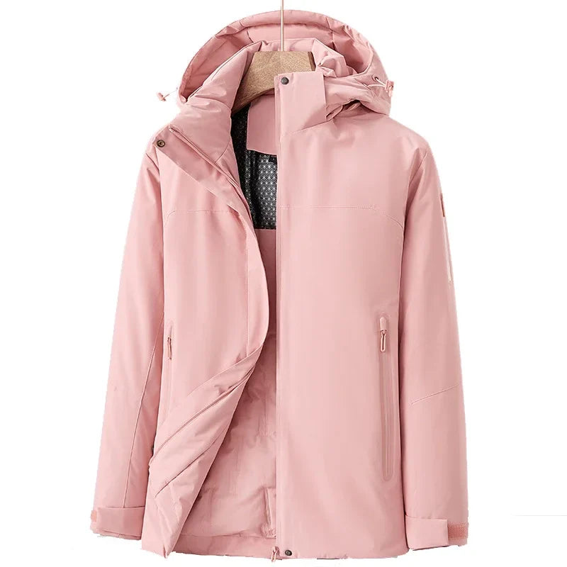 Damen Wasserdichte Winterjacke Fleece-Futter Schwarz - Norvielle