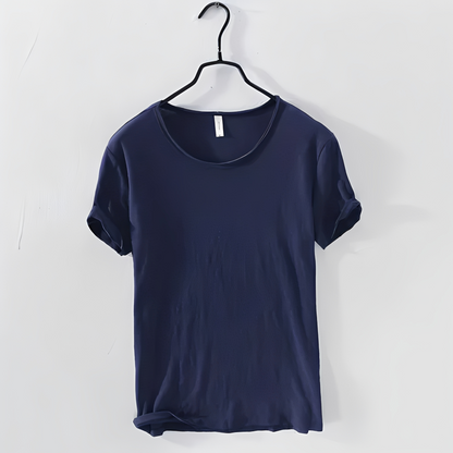 Herren Sommer T-Shirt Klassisch Baumwolle Weiß