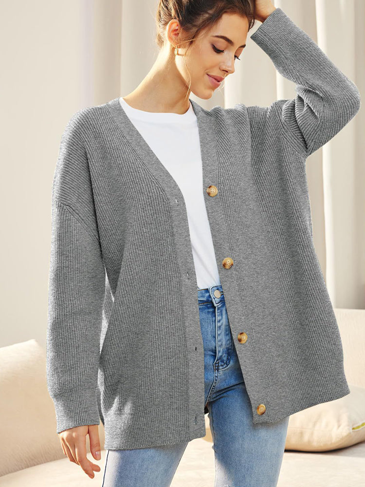 Norvielle Damen Strickjacke Gestrickt Herbst