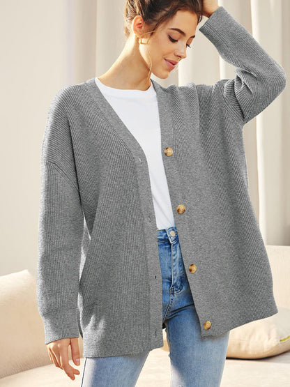 Norvielle Damen Strickjacke Gestrickt Herbst