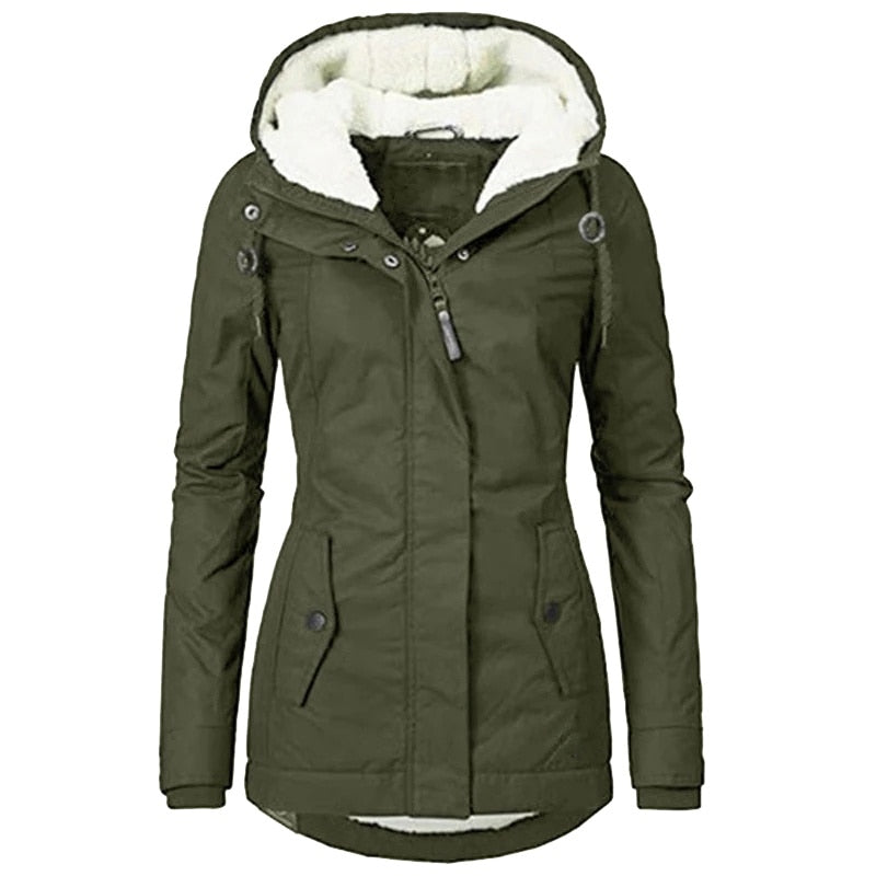 Norvielle Damen Winterparka Sherpa Gefüttert Warm