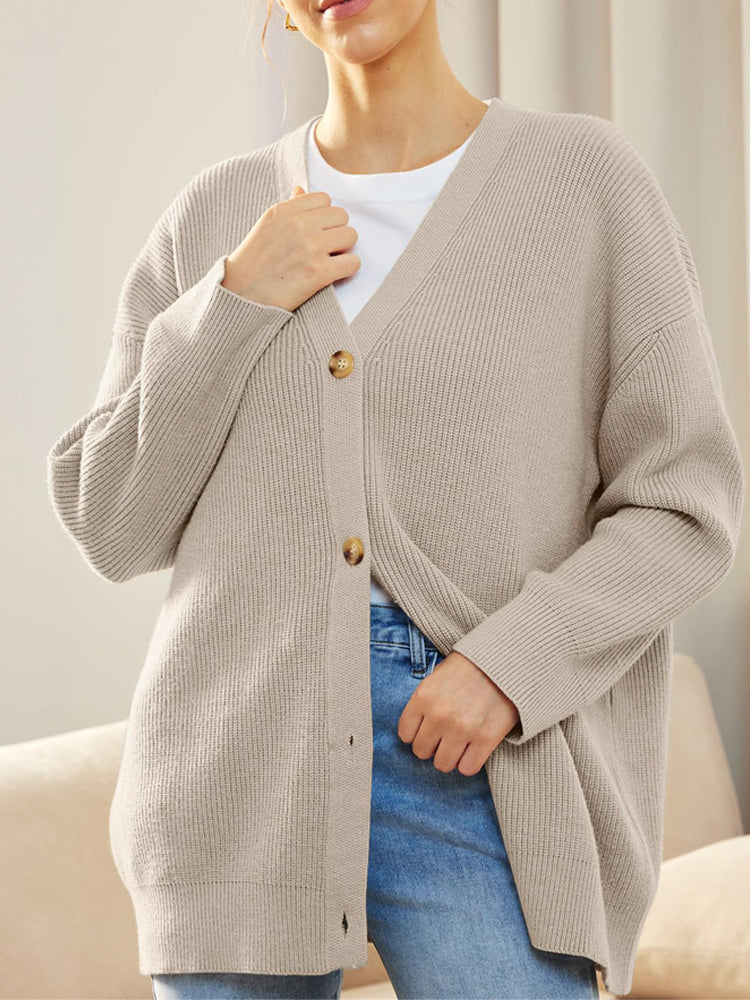 Norvielle Damen Strickjacke Gestrickt Herbst - Norvielle