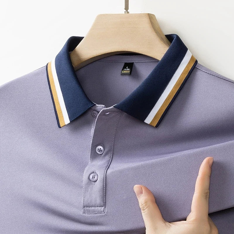 Herren Poloshirt Kurzarm Kontrastkragen
