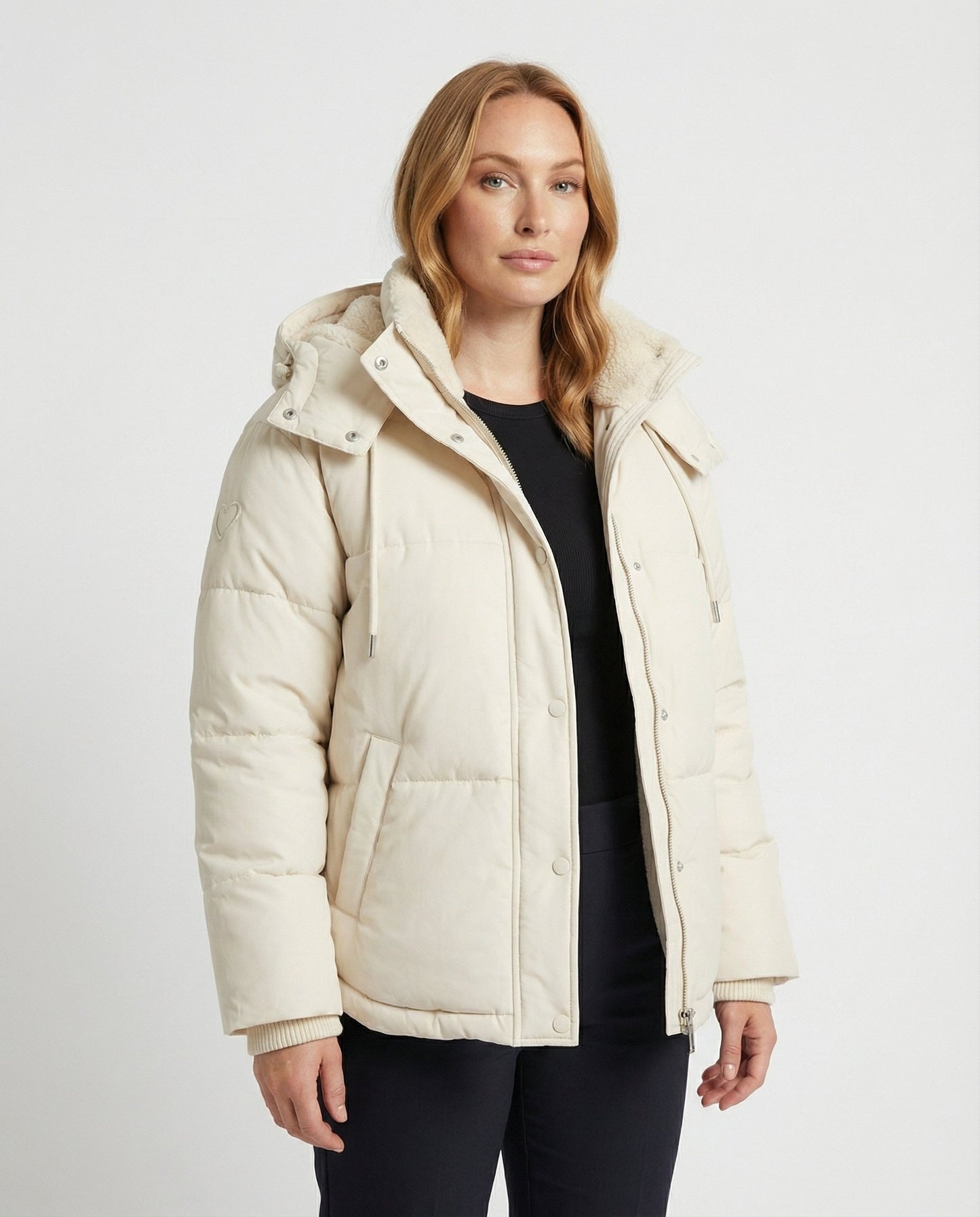 Damen Winterjacke Gepolstert Warm Schwarz - Norvielle