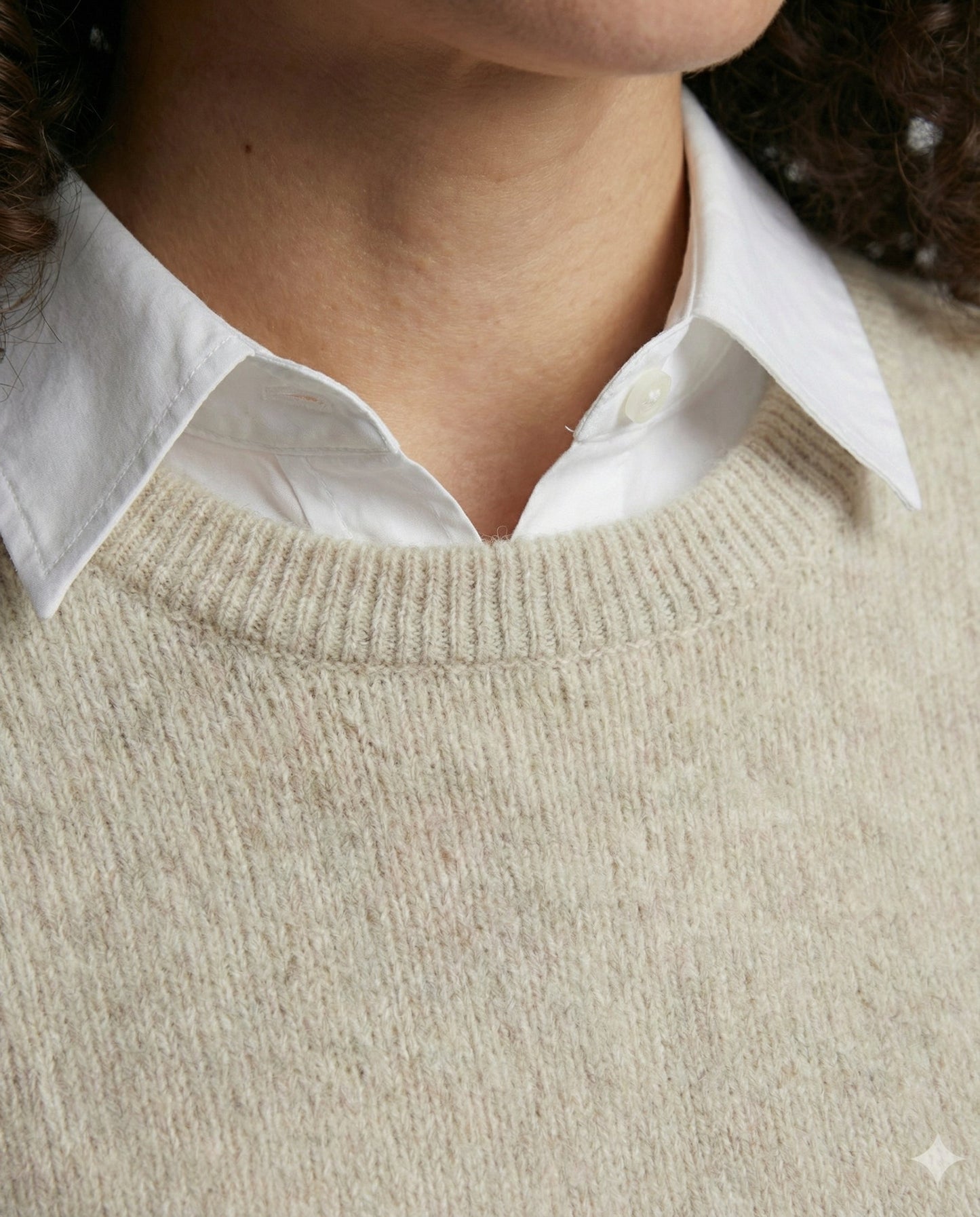 Damen Kaschmirpullover Elegantes Design Beige