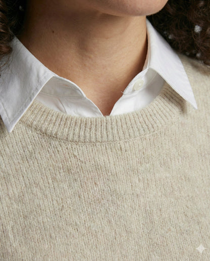 Damen Kaschmirpullover Elegantes Design Beige