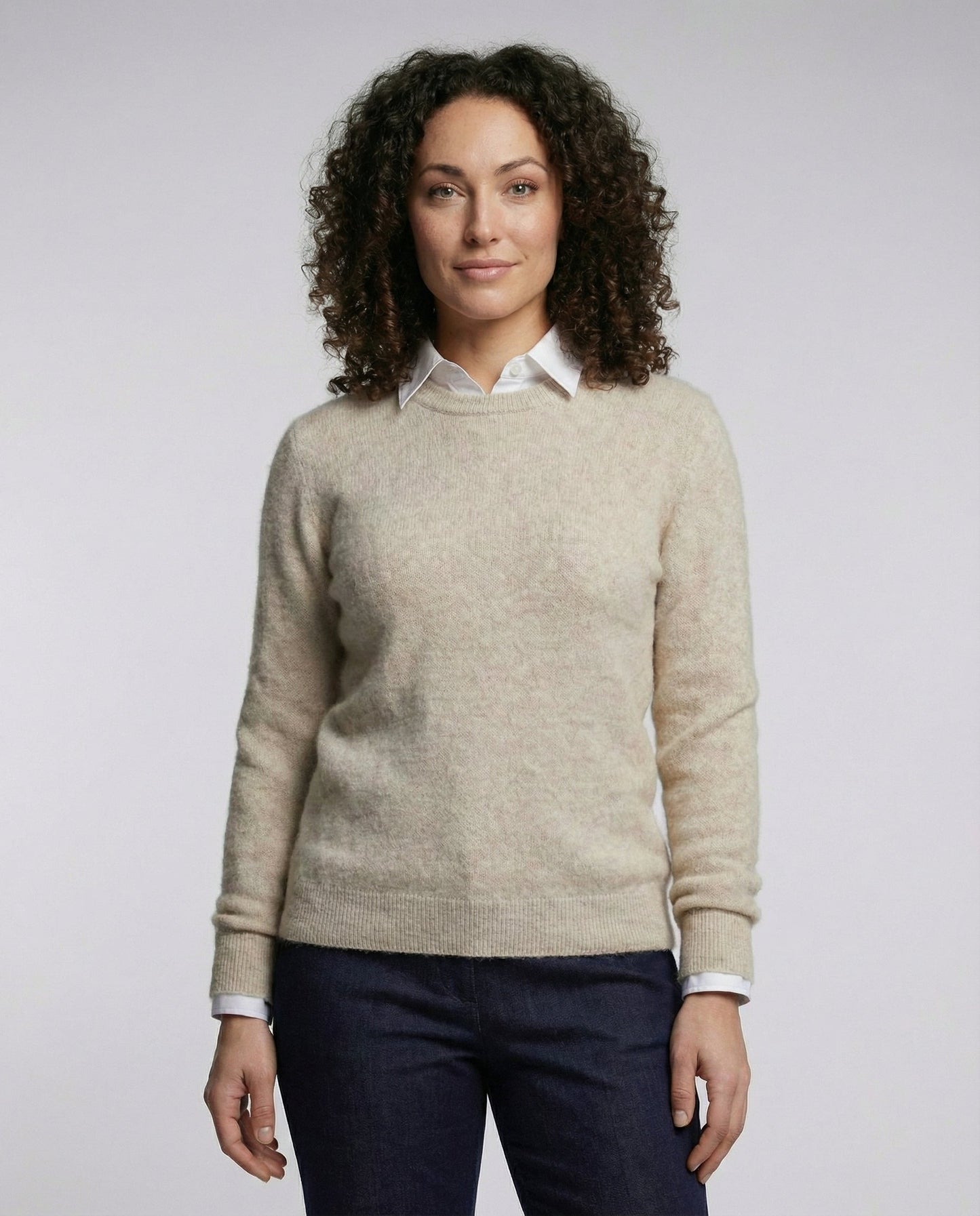 Damen Kaschmirpullover Elegantes Design Beige - Norvielle