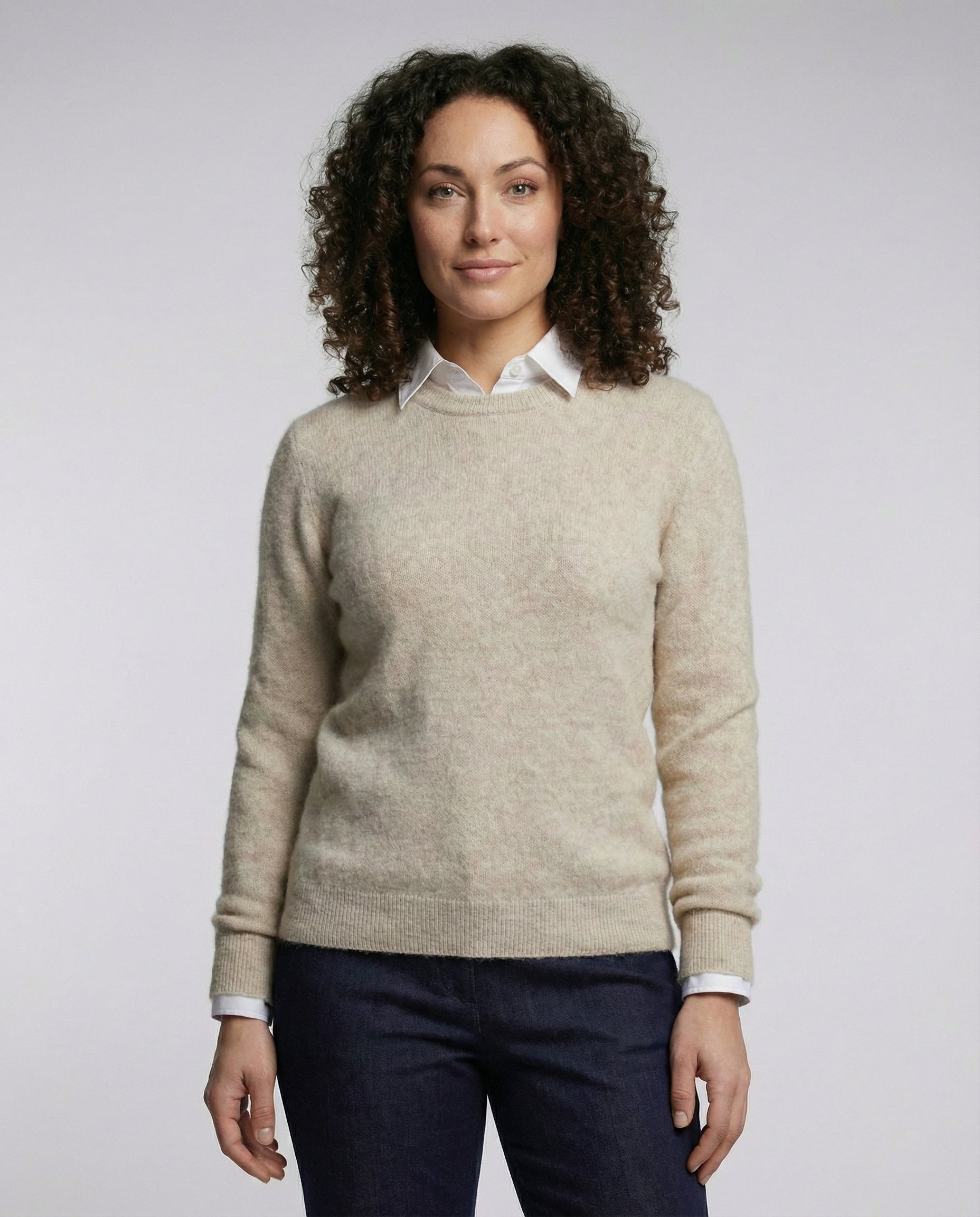 Damen Kaschmirpullover Elegantes Design Beige - Norvielle
