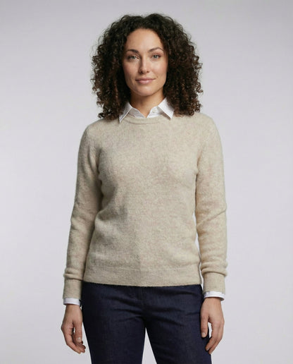 Damen Kaschmirpullover Elegantes Design Beige - Norvielle