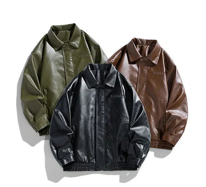 Herren Oversize Jacke Kunstleder Modern