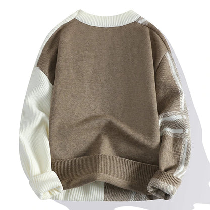 Herren Colorblock Rundhals Pullover Winter