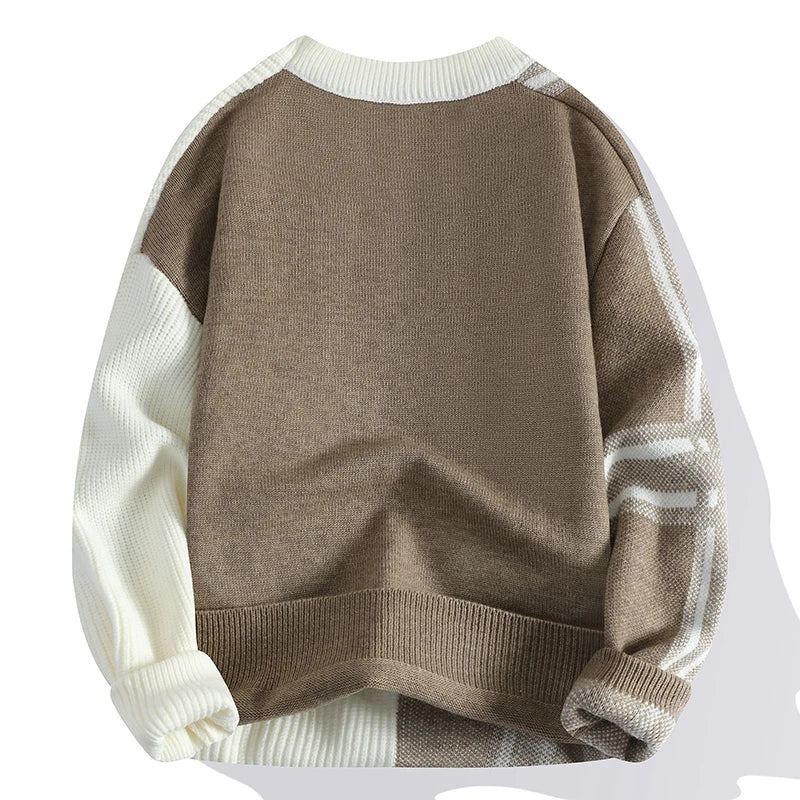 Herren Gerippter Langarmpullover