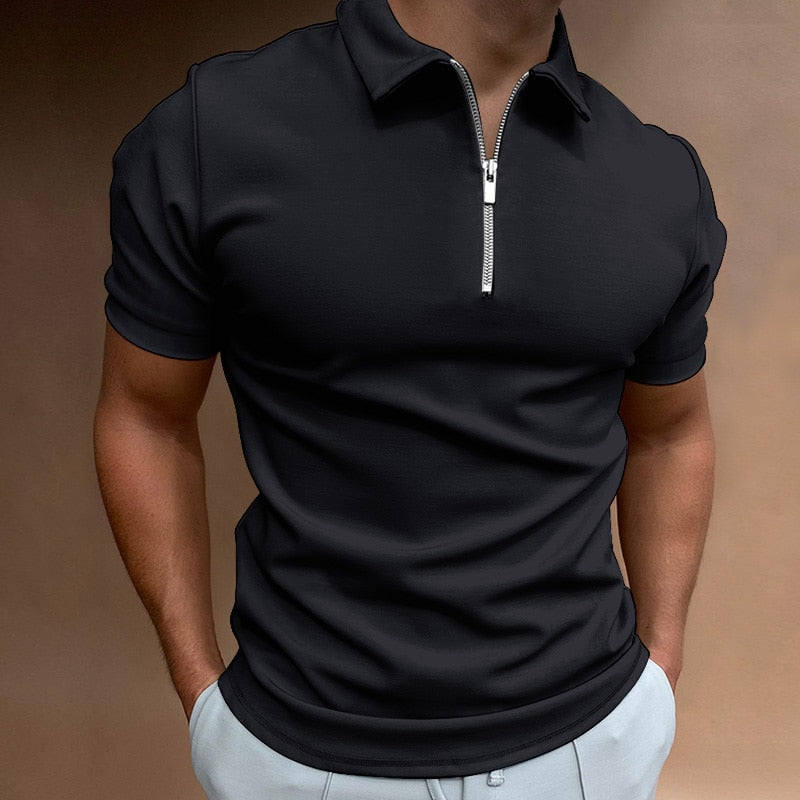 Herren Polo-Shirt Kurzarm Reißverschlusskragen - Norvielle