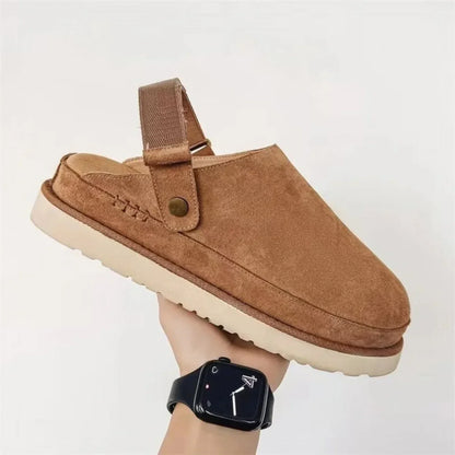 Naloa Damen Suede-Clogs mit Fersenriemen Weich
