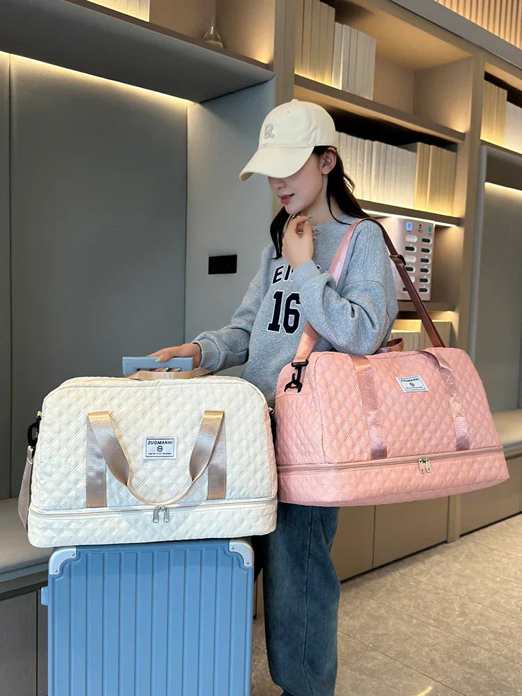Reisetasche Leicht Diamantmuster Kabinentauglich Faltbar