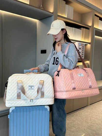 Reisetasche Leicht Diamantmuster Kabinentauglich Faltbar