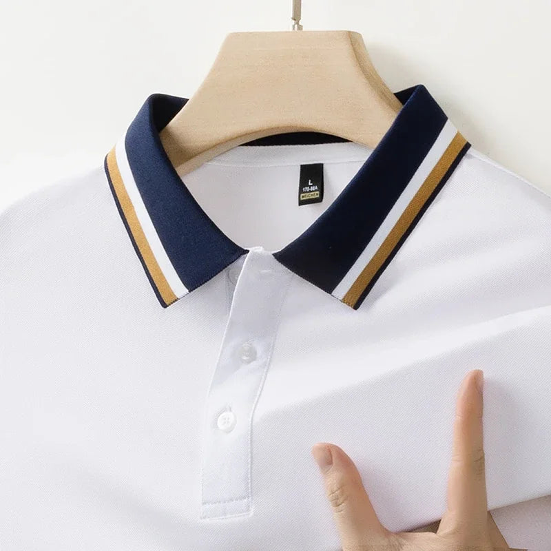 Herren Poloshirt Kurzarm Kontrastkragen
