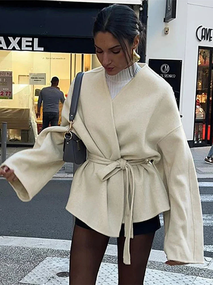 Norvielle Damen Fleecejacke Mit Gürtel