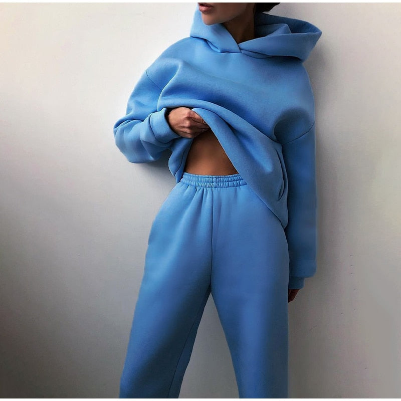 Damen Jogging-Set Hoodie Loose Fit Bequem
