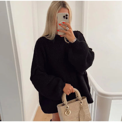 Norvielle Damen Oversize Strickpullover Flauschig