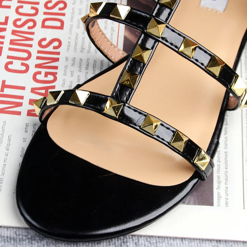 Damen Sandalen Flache Schuhe Leder Große Größe