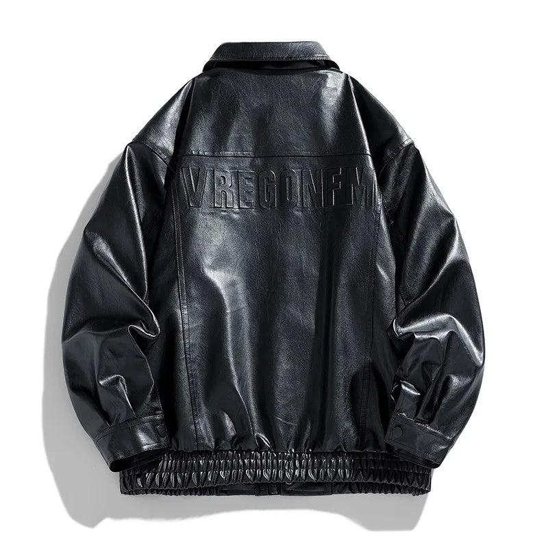 Herren Oversize Jacke Kunstleder Modern