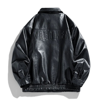 Herren Oversize Jacke Kunstleder Modern