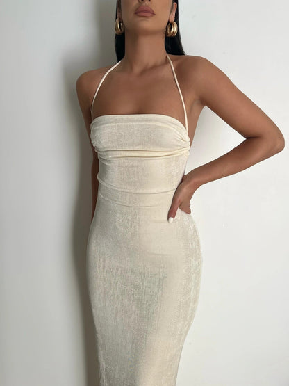 Damen Kleid Tiefem Rückenausschnitt Elegant