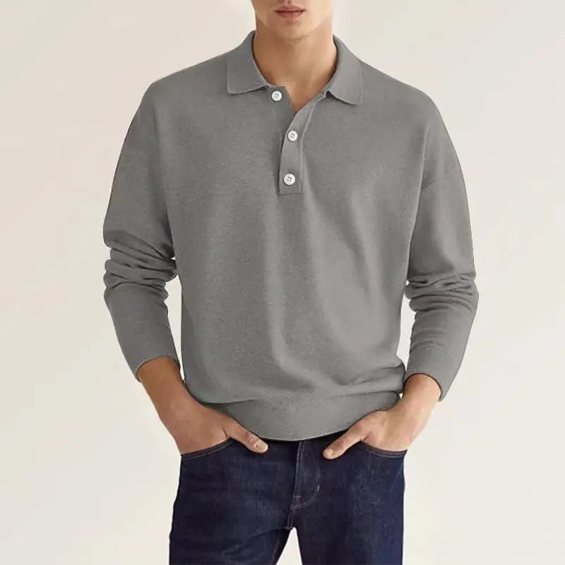 Herren Poloshirt Langärmlig Freizeit