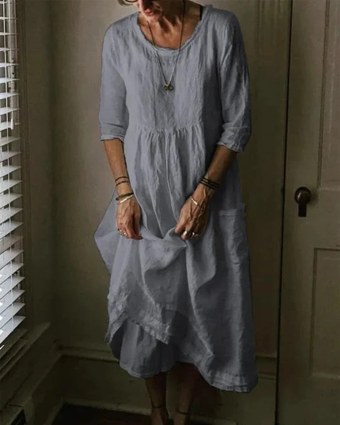 Damen Oversize Kleid Baumwolle Weiß