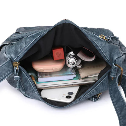Norvielle Damen Luxe Schultertasche Mehrfachfächer