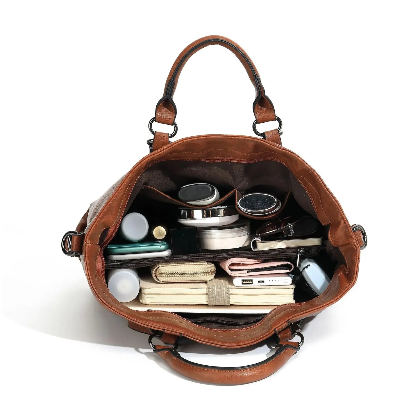 Damen Vintage Tote Tasche Große Kapazität Leder