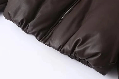 Celmara Damen Oversized Bomberjacke Veganleder