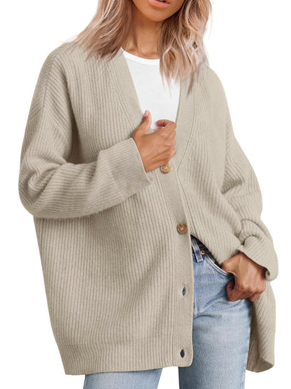 Norvielle Damen Strickjacke Gestrickt Herbst