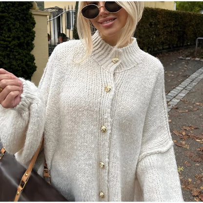 Norvielle Damen Übergroßer Cardigan Bequem