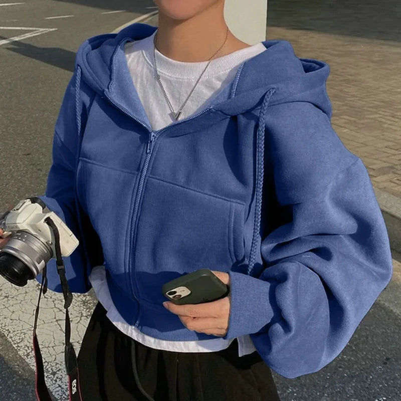 Damen Gekürztes Sweatshirt Klassisch Weich Grau