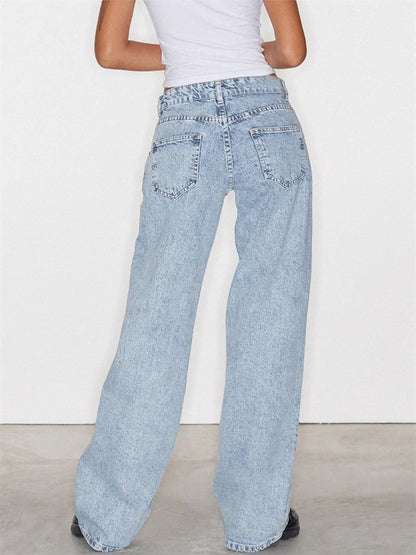 Damen Weitbein Jeans Vintage Look