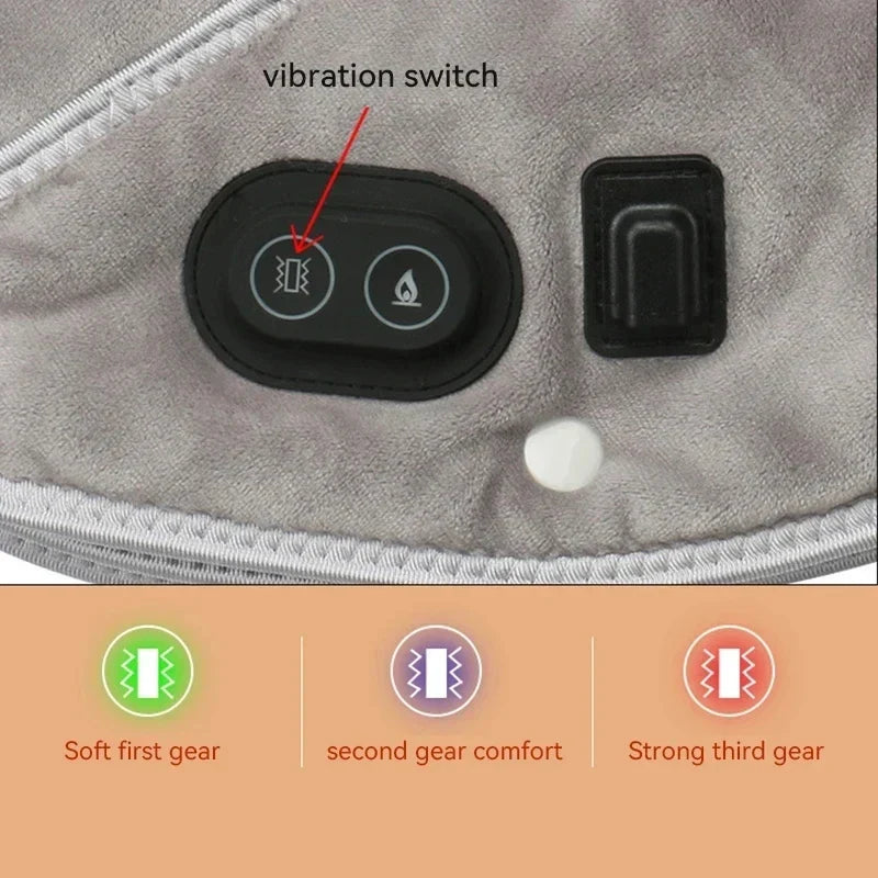 Nacken- & Schultermassager Weiches Plüsch Heizkissen mit Vibration 3
